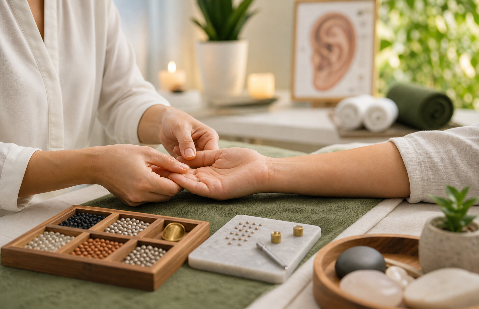 Acupressure therapy session at akashganga healing and research center